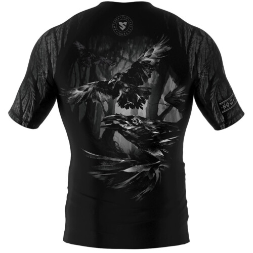 Men's rashguard MMA with short sleeves SMMASH RAVEN