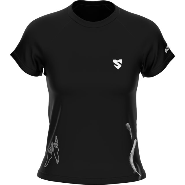 Maglia tecnica ampia da donna a maniche corte